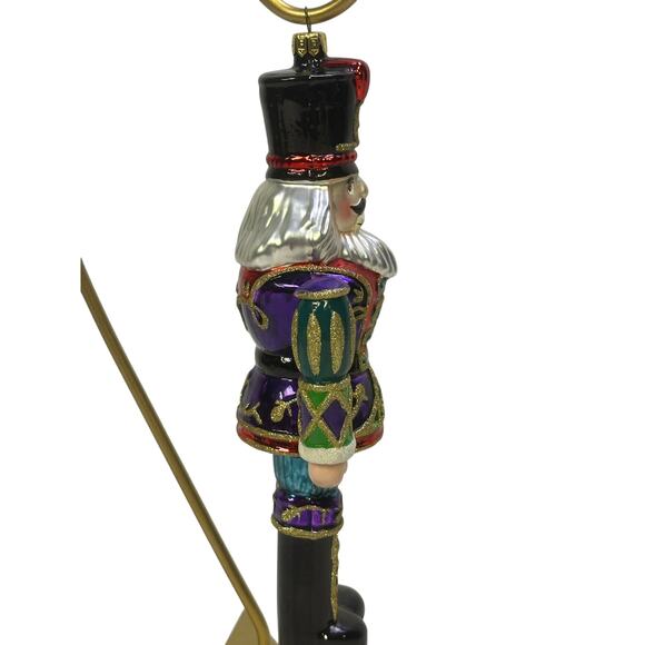 Fitz & Floyd Renaissance Holiday 8" Nutcracker Glass Christmas Tree Ornament - Picture 6 of 7